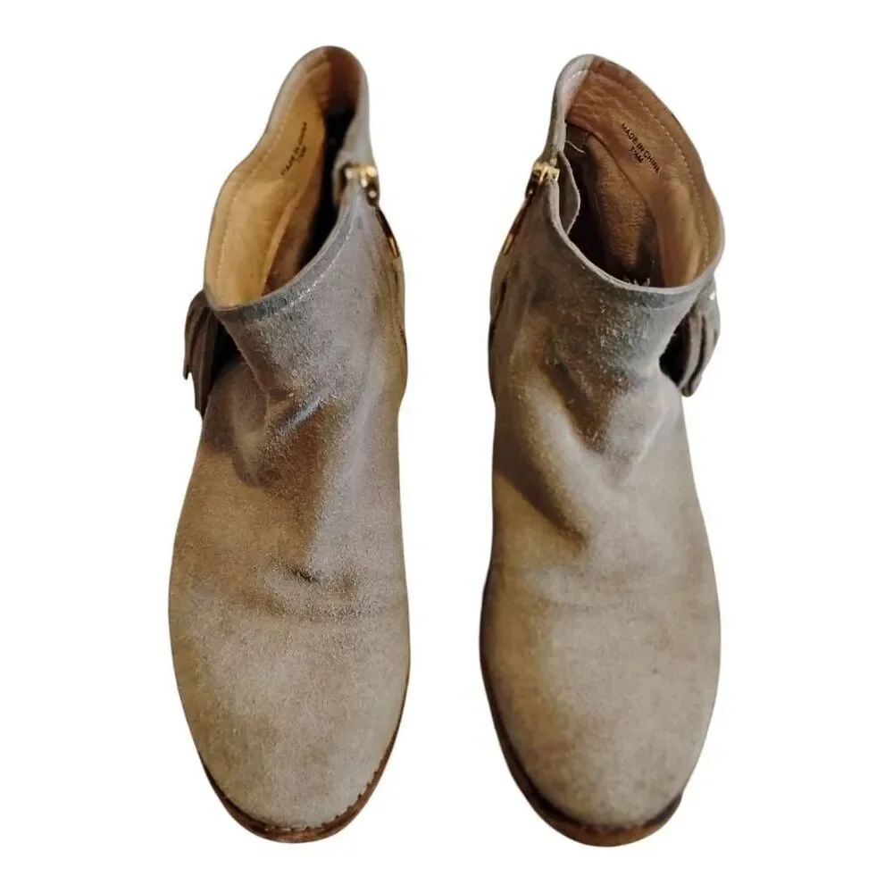 Kate Spade Bellamy Tan Suede Ankle Boots Size 7.5